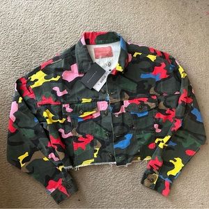 Signature8 rainbow Camo cropped jacket